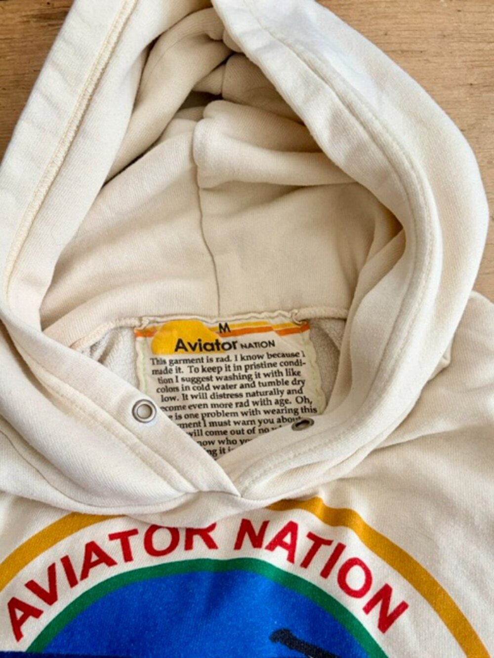 Aviator Nation Rainbow Logo Hoodie Size Medium - Picture 2 of 4